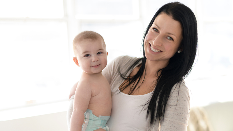 Happy Mom and Baby